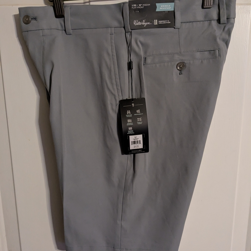 Walter Hagen Men's Gray Flat Front Shorts